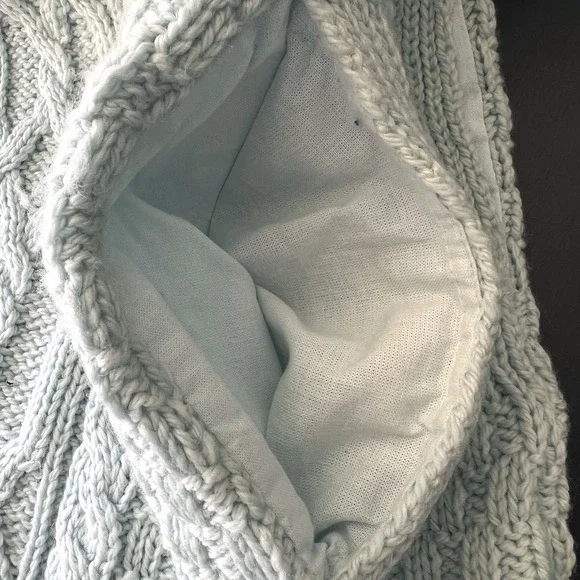 Aran Crafts Women Medium Merino Wool Cable Knit Hooded Zip Cardigan Sweater - Picture 3 of 7